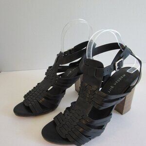 MADDEN GIRL Black Reine Strappy Open Toe Size 10 Block Heel Sandals